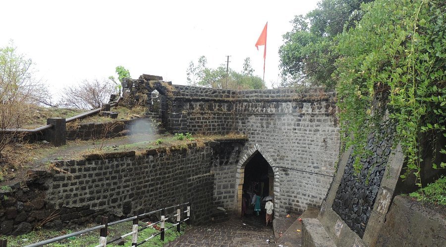 Saffron Flag at Sajjangad Fort